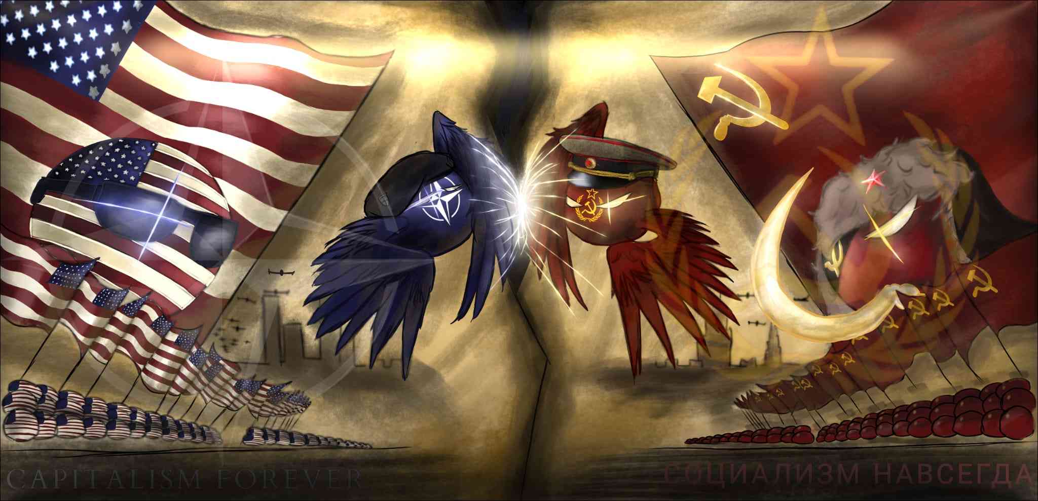 Patch 2.8 Cold War banner featuring Soviet Union themed characters